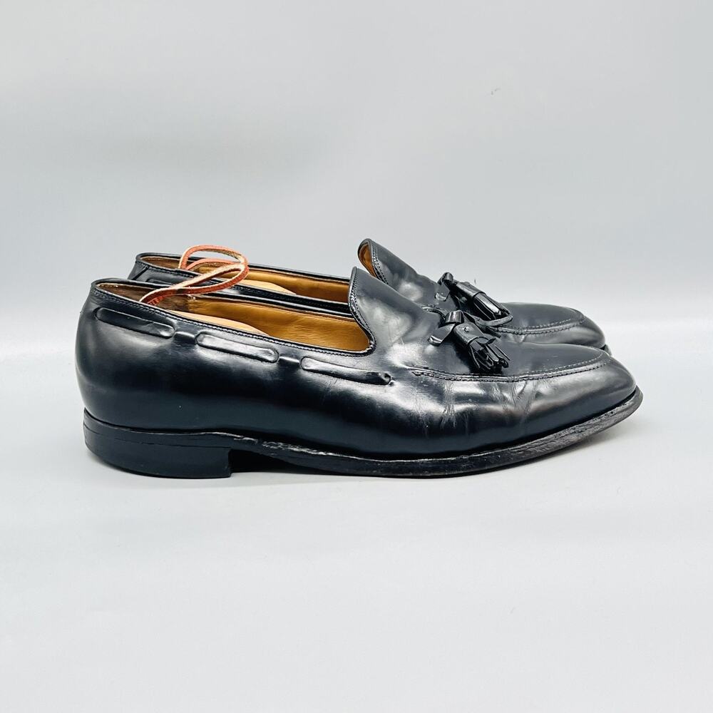 Aristocraft Shoes Men 10.5 Black Leather Tassel Loafers Vintage Made USA